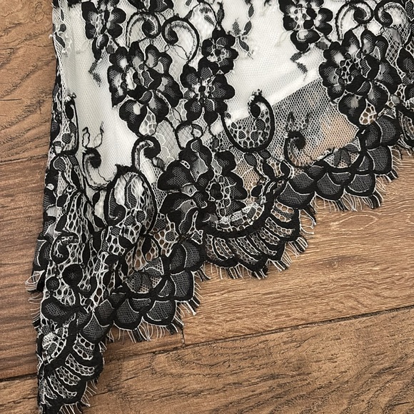 NWT Italian Designer Patrizia Pepe Camicia Black White Lace Tank Size 4 US IT 38 - Picture 7 of 11